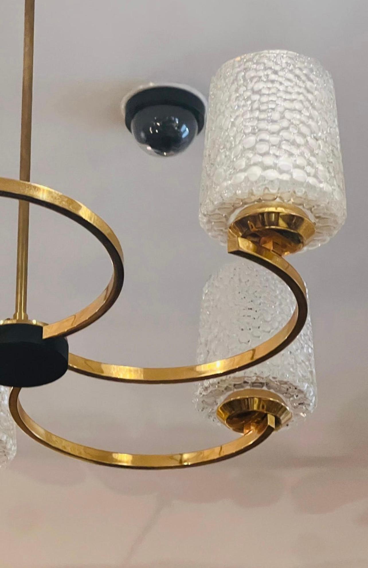 Ciondolo in vetro dorato francese del 1960 Arlus Mid Century in vendita 3