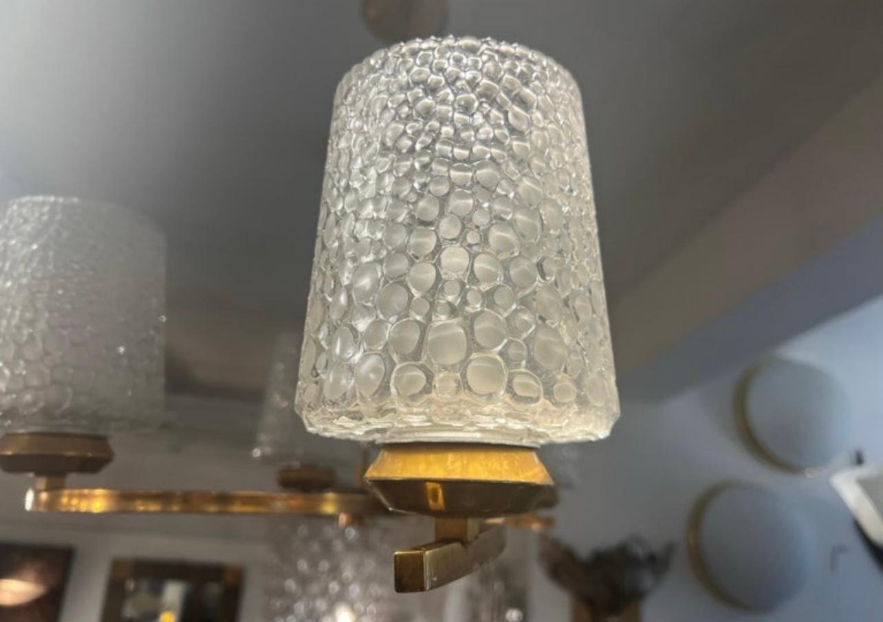 Ciondolo in vetro dorato francese del 1960 Arlus Mid Century in vendita 6