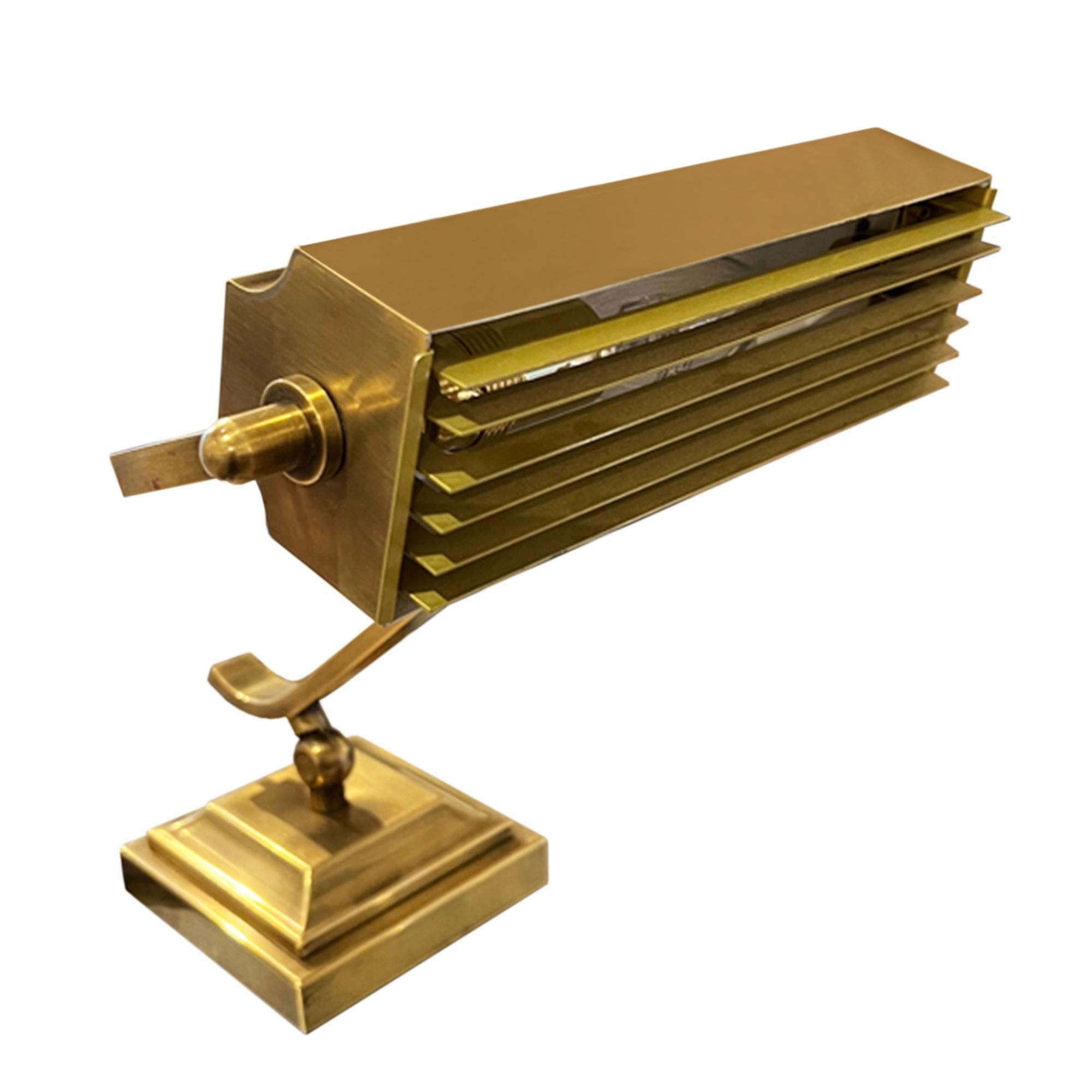 Edwardian French 1960s Brass 'Banker's' Lamp For Sale