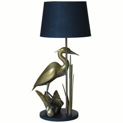 French 1960s Brass "Heron" Lamp