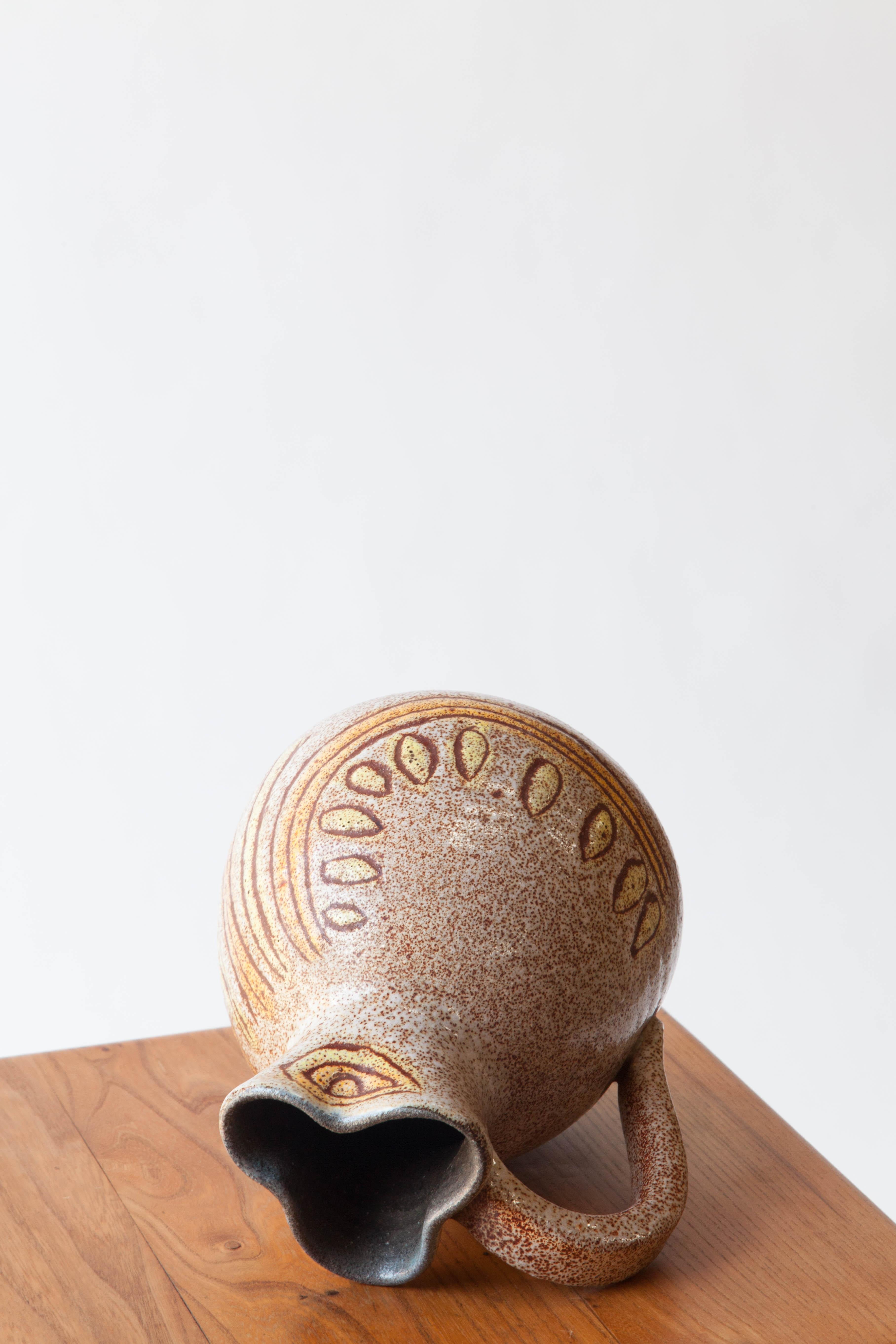 Mid-20th Century French 1960s Ceramic Bird Pitcher