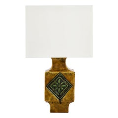 French 1960s Ceramic Glazed Table Lamp