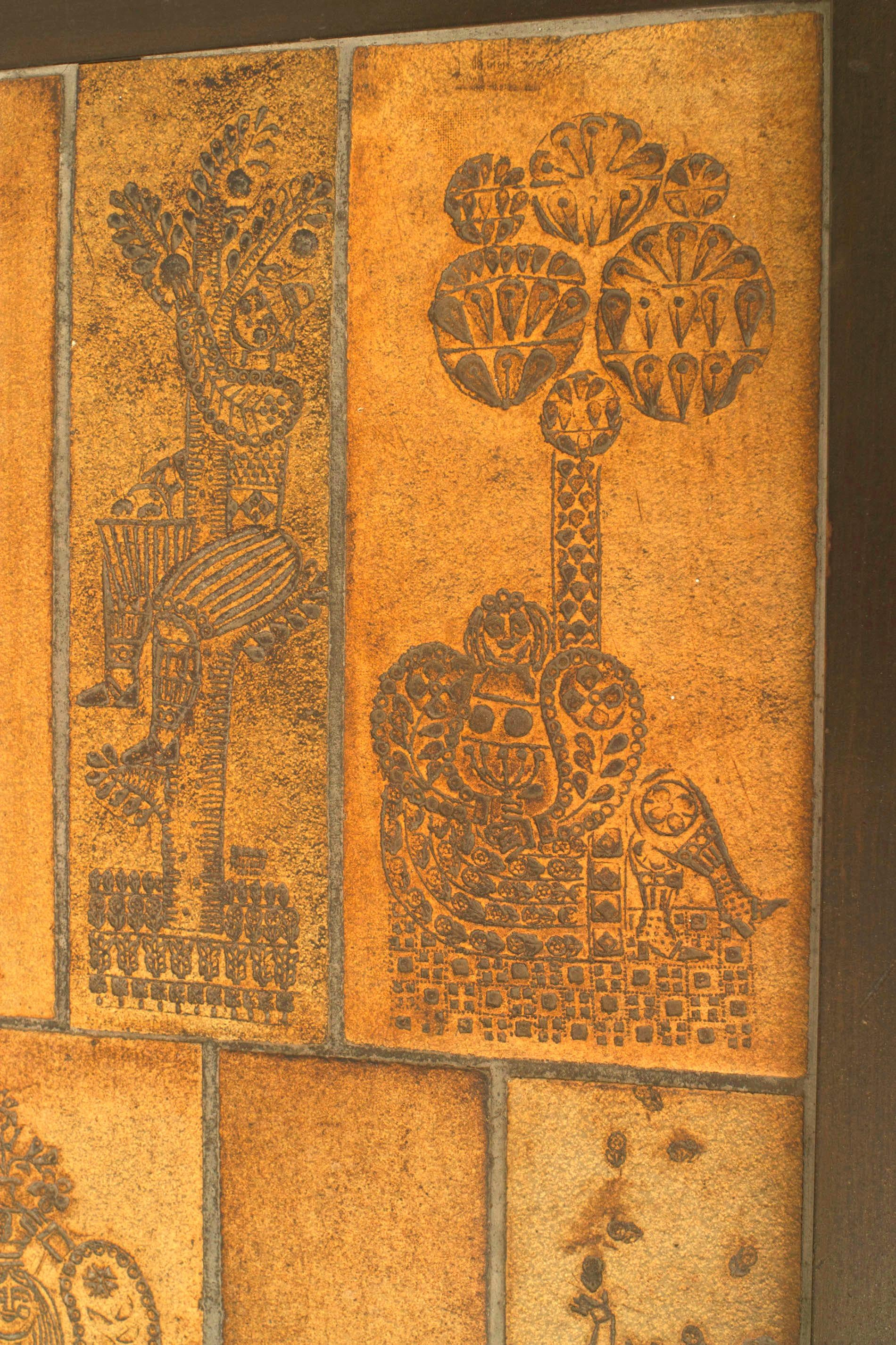 Roger Capron Französischer Couchtisch aus Holz und Keramik aus der Mitte des Jahrhunderts (20. Jahrhundert) im Angebot