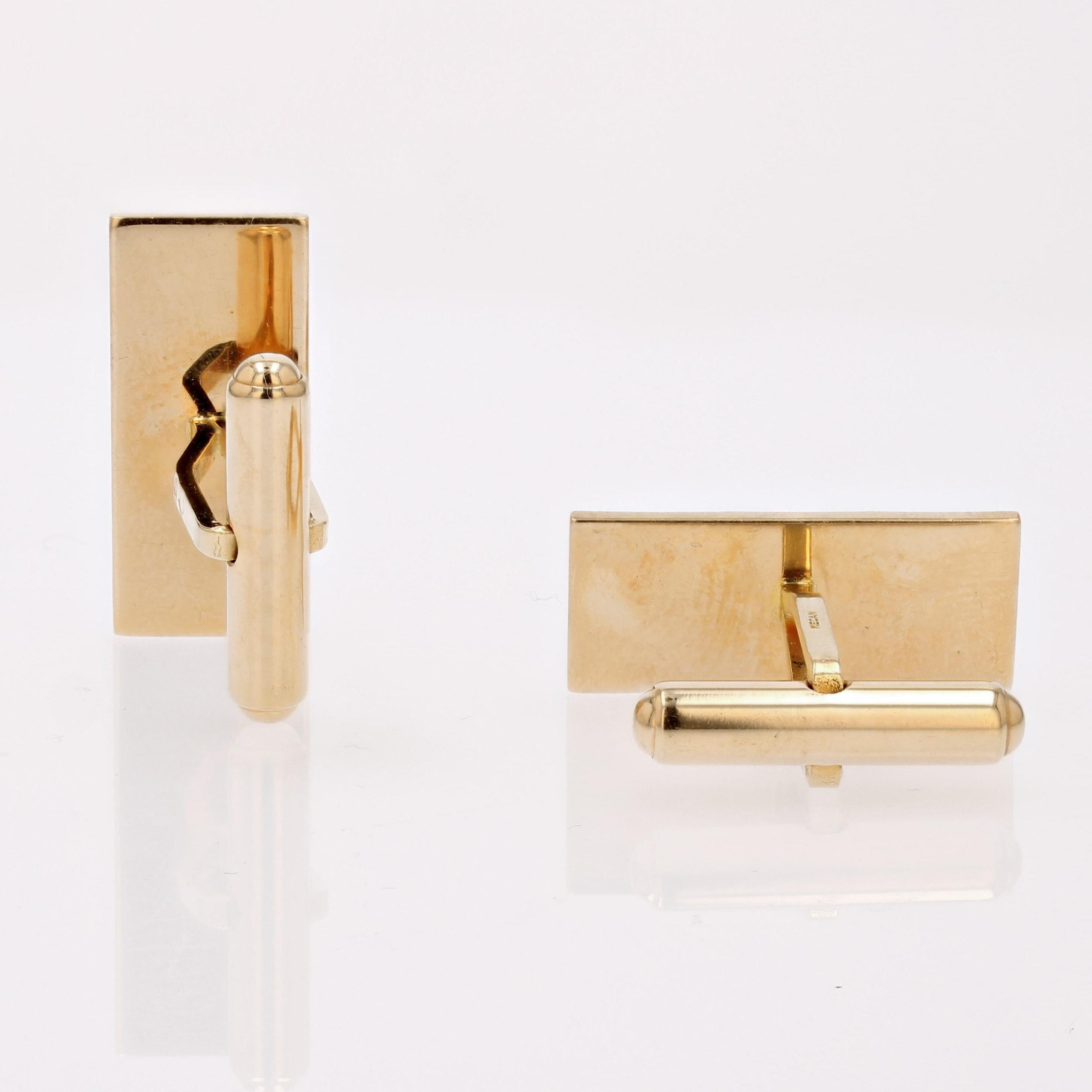 De los hombres Gemelos franceses cincelados de oro amarillo de 18 quilates de los años 60 en venta