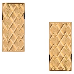 French 1960s Chiseled 18 Karat Yellow Gold Cufflinks