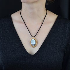 French 1960s Dance of the 3 Graces Cameo Brooch Pendant