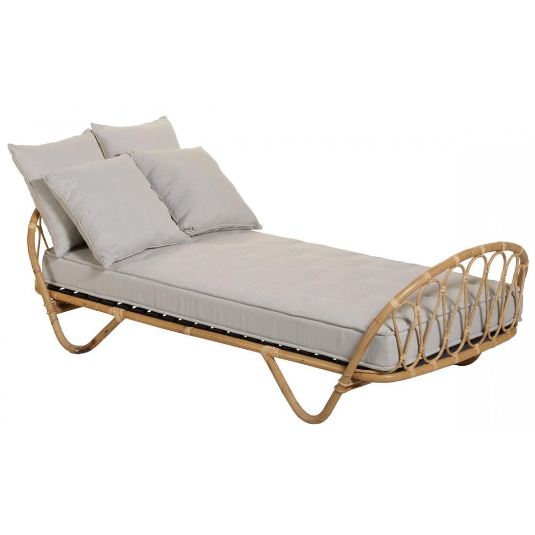 French 1960s Design Rattan Bed