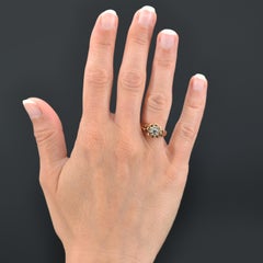 French 1960s Diamond 18 Karat Rose Gold Solitaire Ring