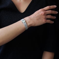 French 1960s Diamonds 18 Karat White Gold Lady's Watch