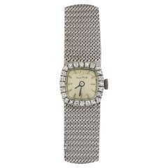 French 1960s Diamonds 18 Karat White Gold Lady's Watch