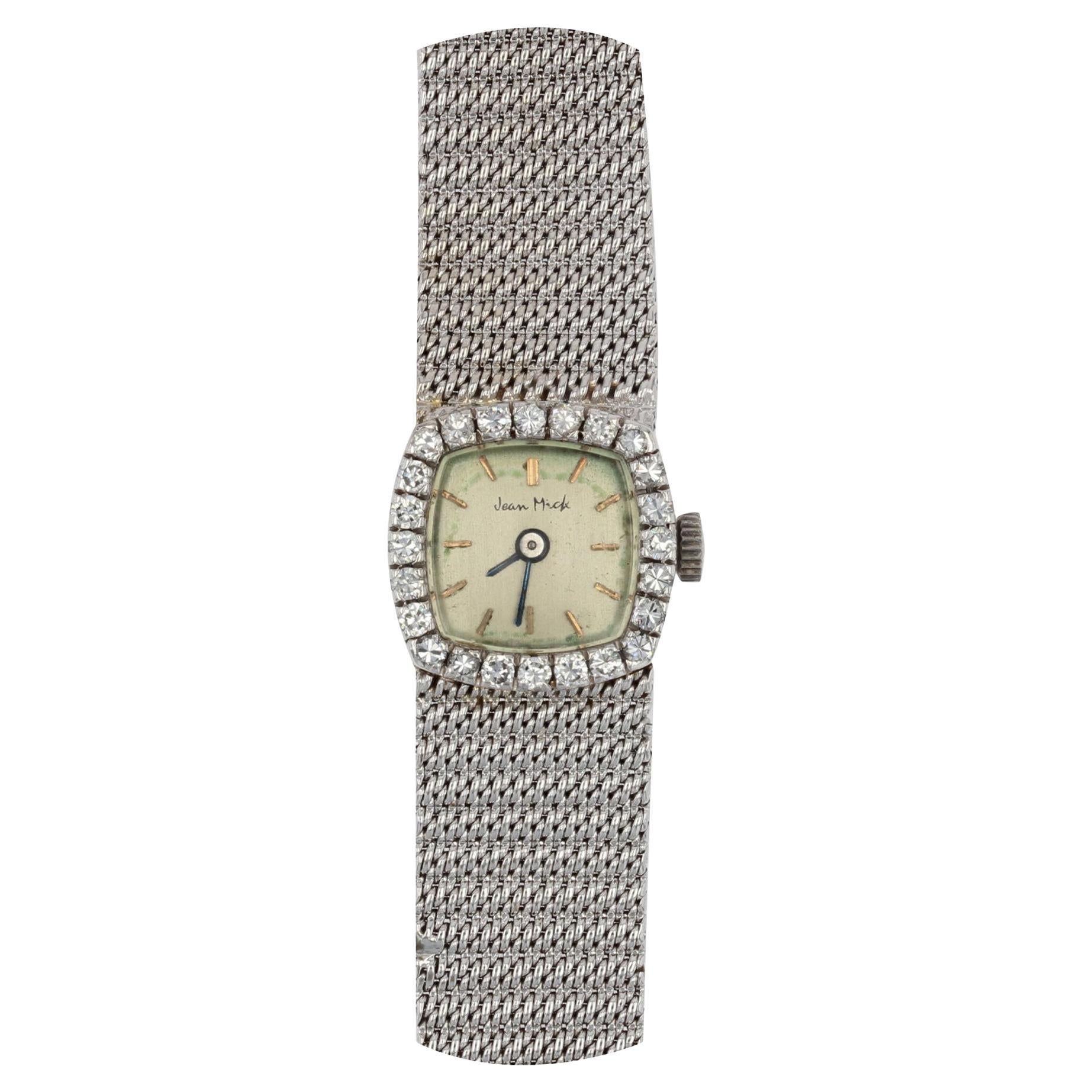 Orologio da donna francese anni 
60 con diamanti in oro bianco 18 carati