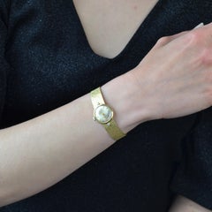 French 1960s Diamonds 18 Karat Yellow Gold Eviana Women Watch