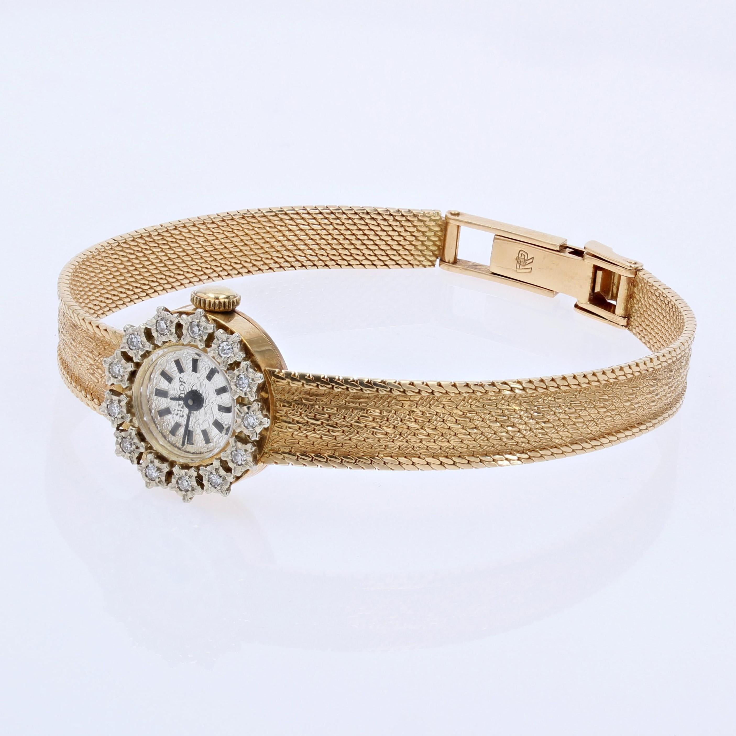Women's French 1960s Diamonds 18 Karat Yellow Gold Lady's Watch