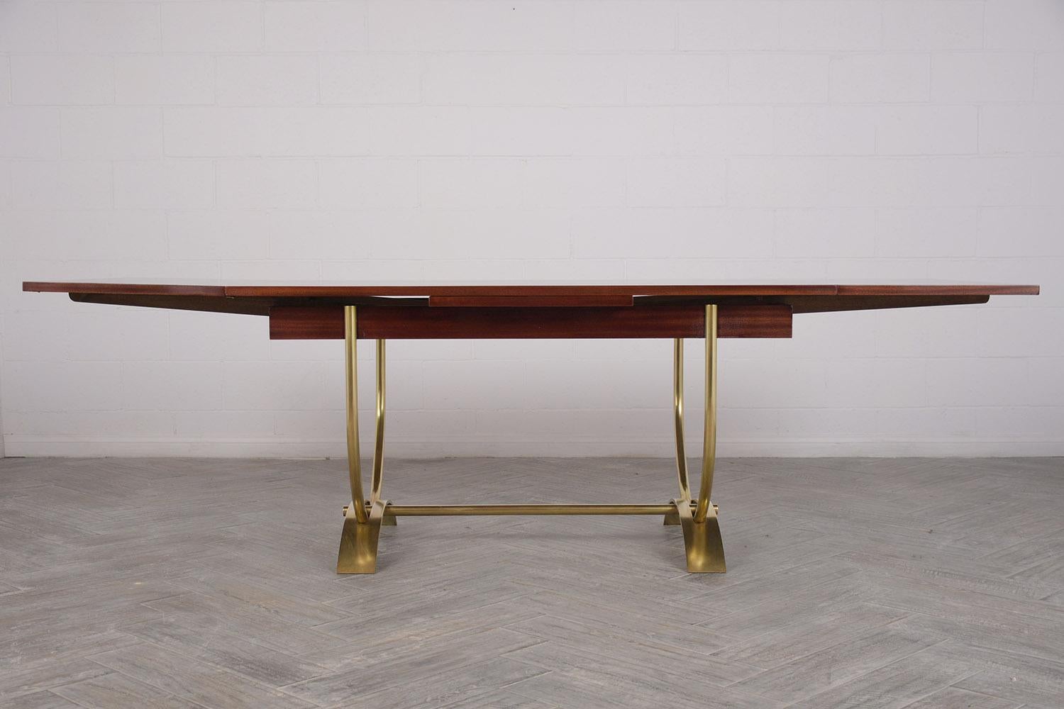 Stained Vintage 1960's French Modern Dining Table