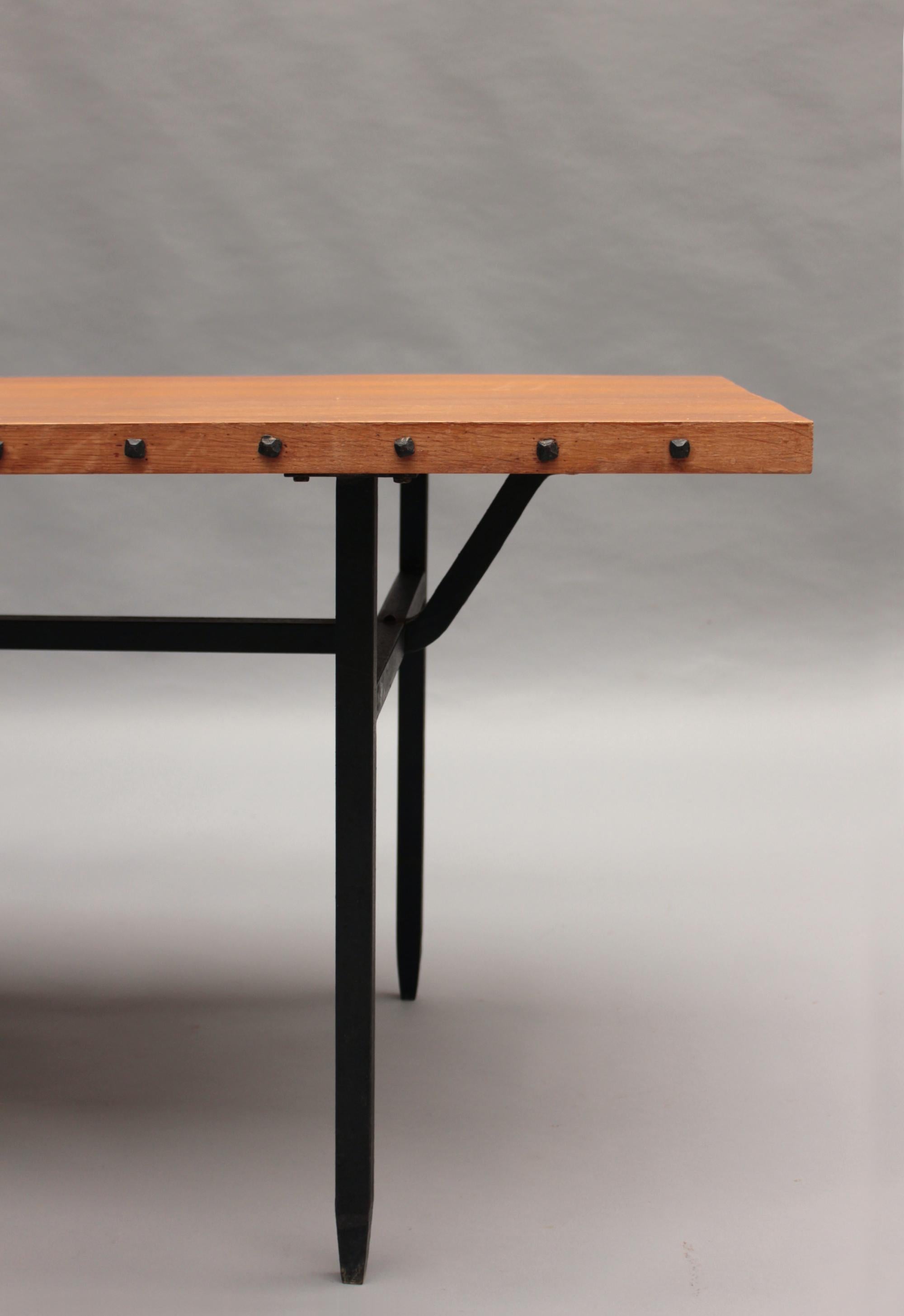 French 1960s Dining Table by Jean Touret & the Artisans of Marolles For Sale 4