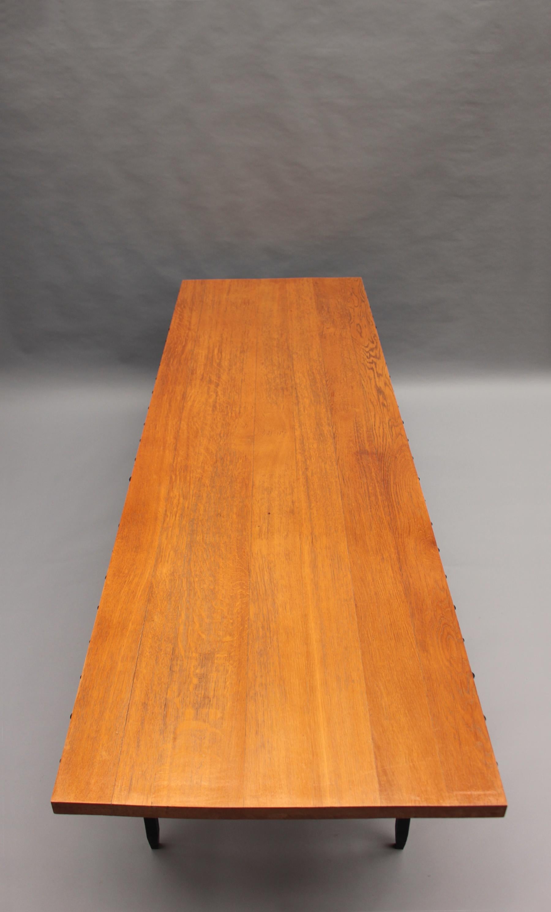 French 1960s Dining Table by Jean Touret & the Artisans of Marolles In Good Condition For Sale In Long Island City, NY