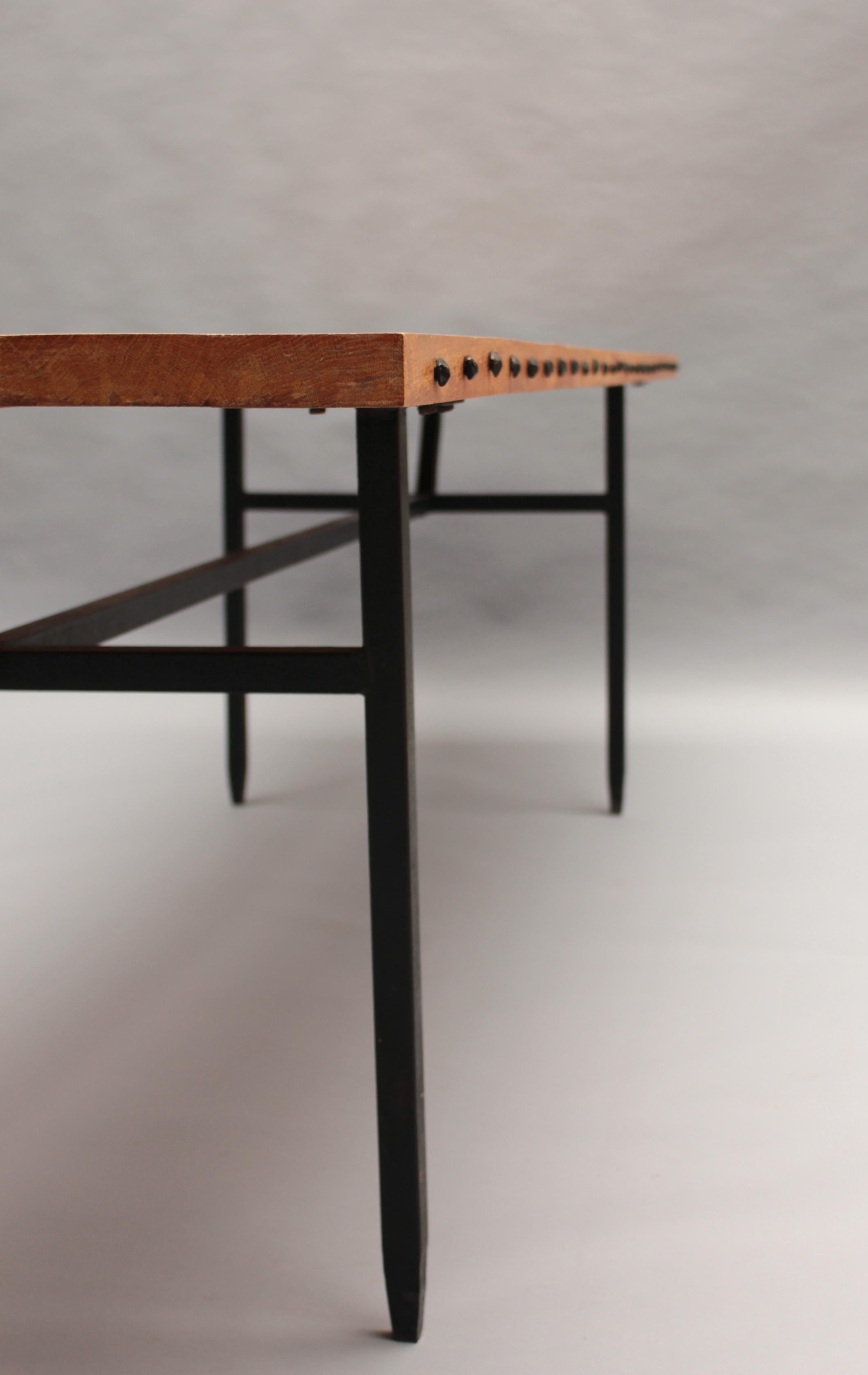 French 1960s Dining Table by Jean Touret & the Artisans of Marolles For Sale 1
