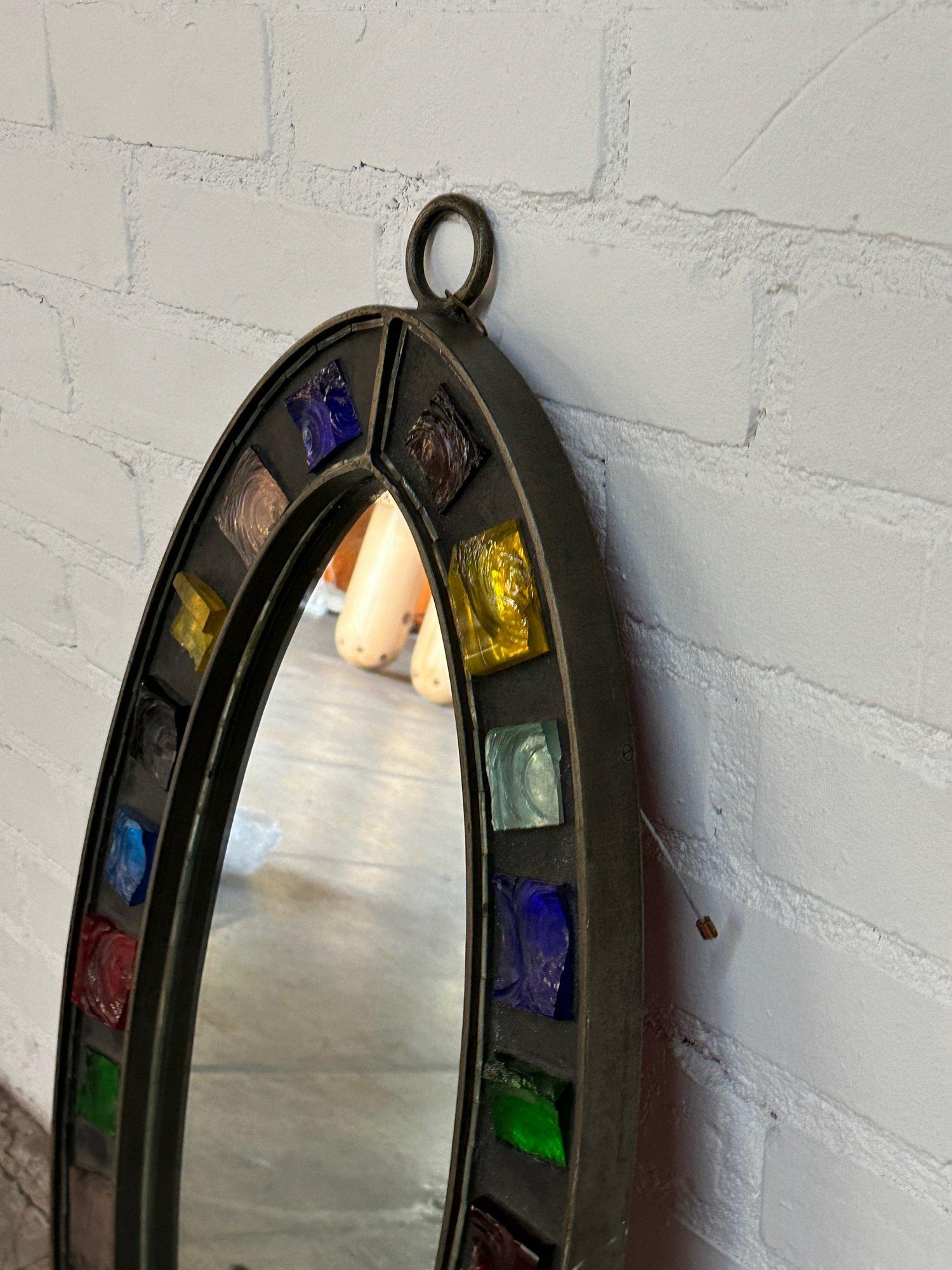 French Provincial French 1960s Elliptical Mirror For Sale