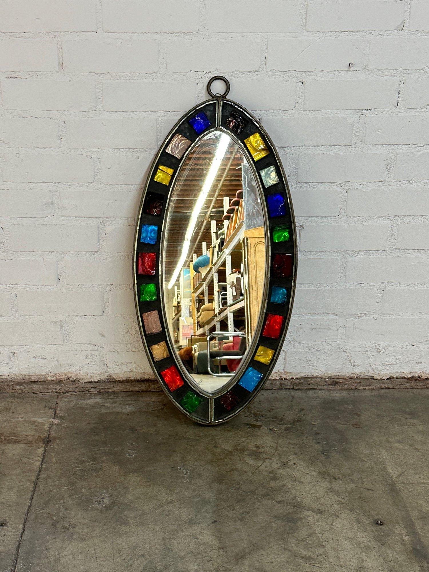 French 1960s Elliptical Mirror In Good Condition For Sale In Los Angeles, CA