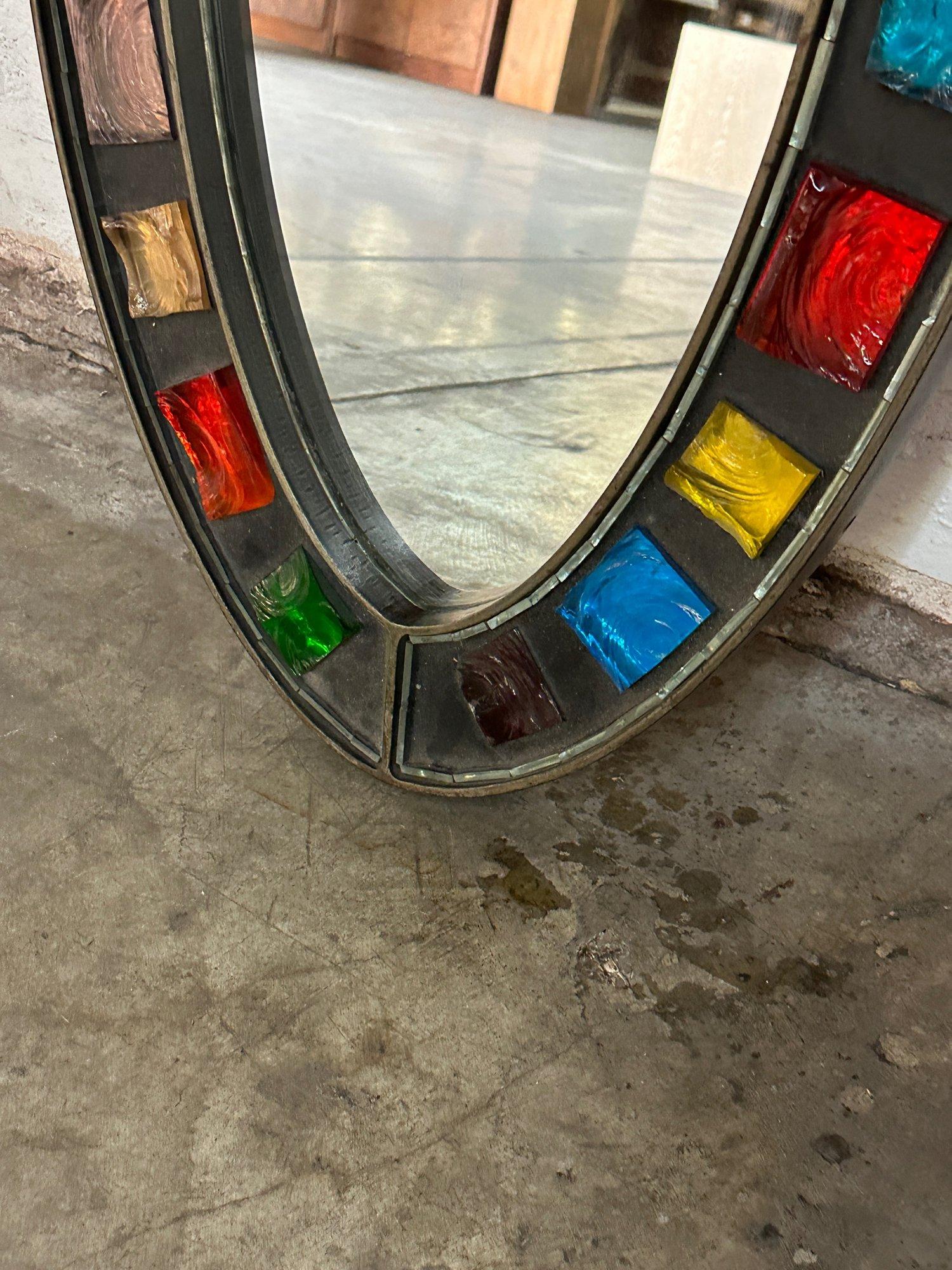 Mid-20th Century French 1960s Elliptical Mirror For Sale