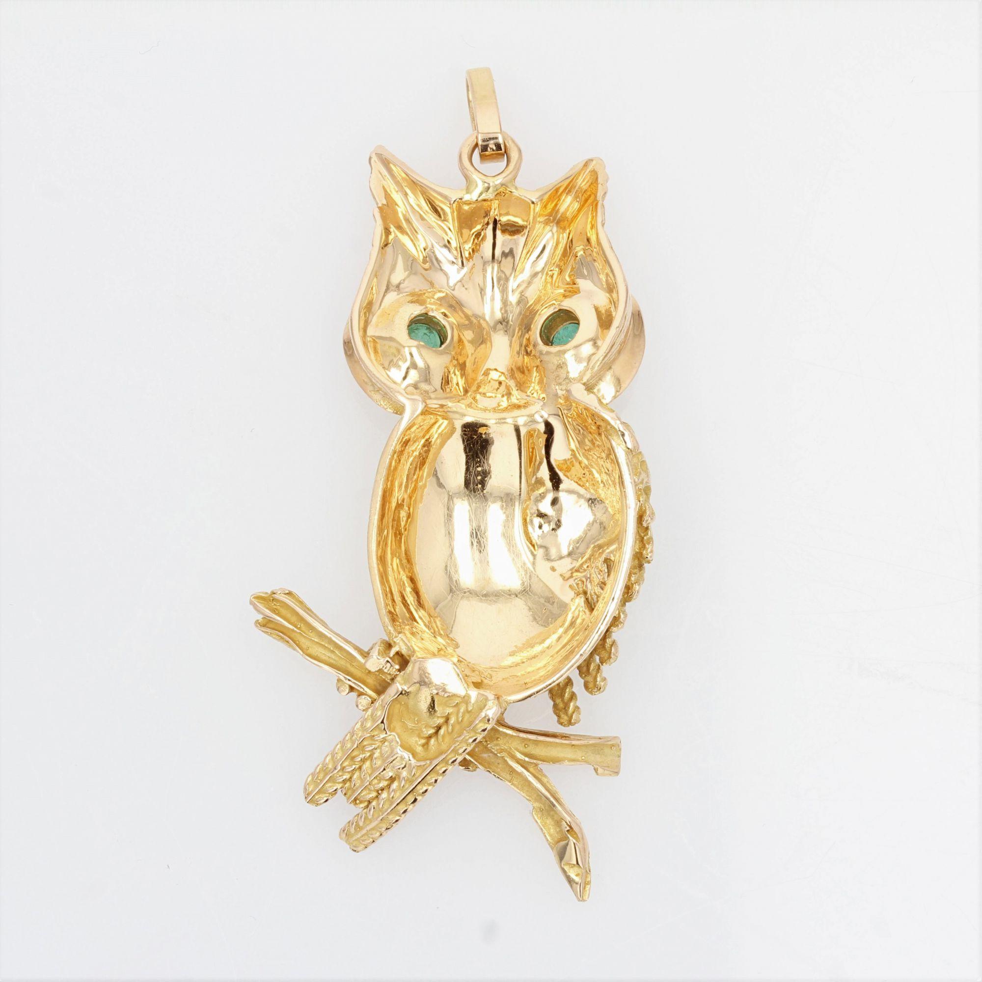 18k gold owl pendant