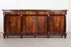 French 1960s Empire Style Mahogany Enfilade with Marble Top