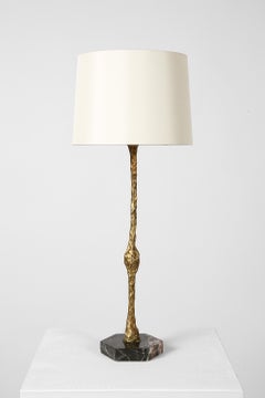 Lampe de table en bronze de style Giacometti des années 1960