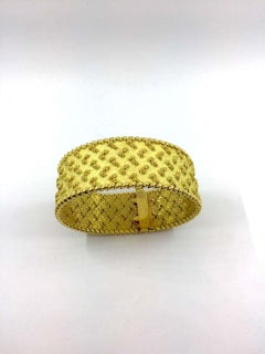 French 1960s Gold Tapestry Mesh Bracelet