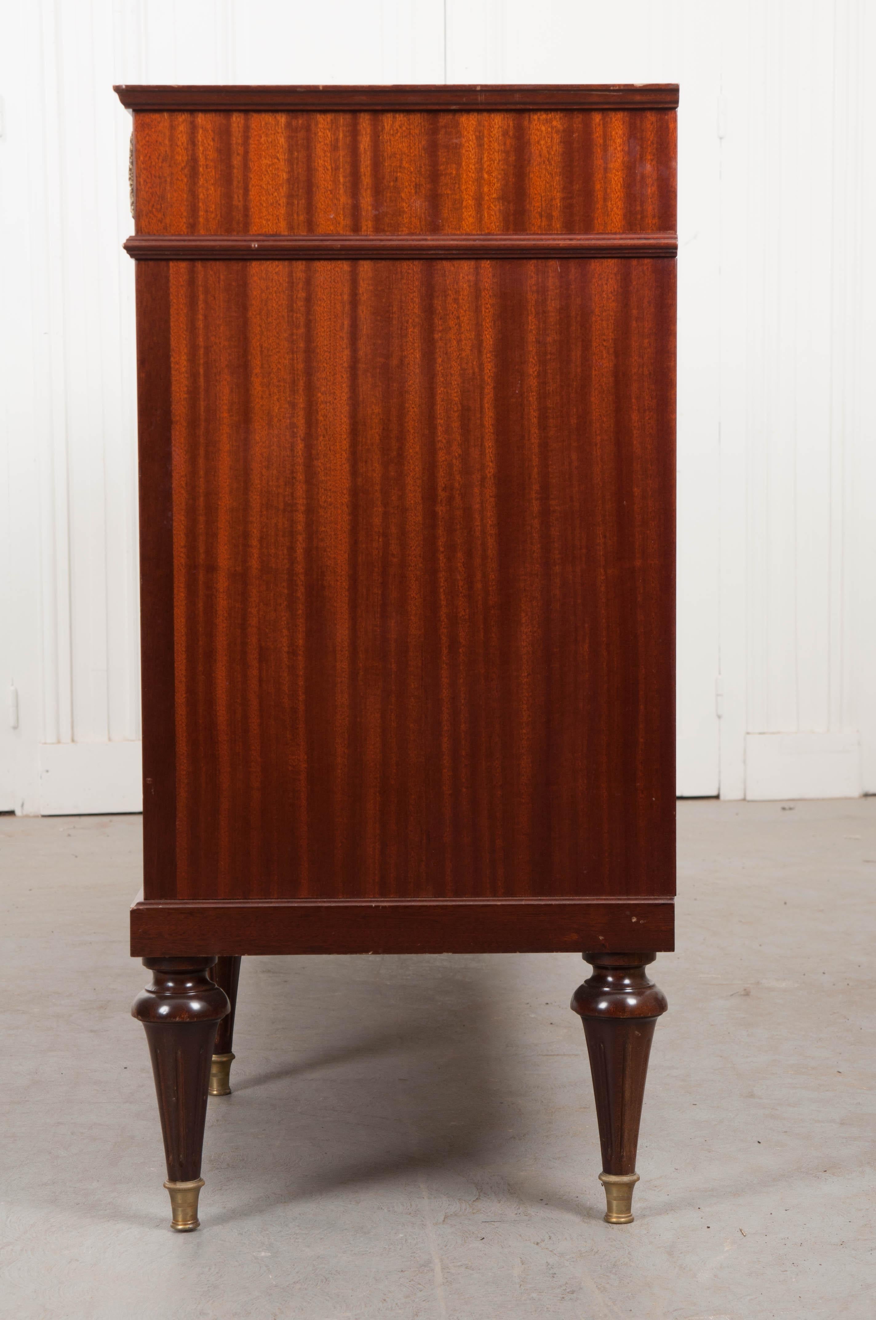 French 1960s Louis XVI-Style Mahogany Enfilade with Marble Top 5
