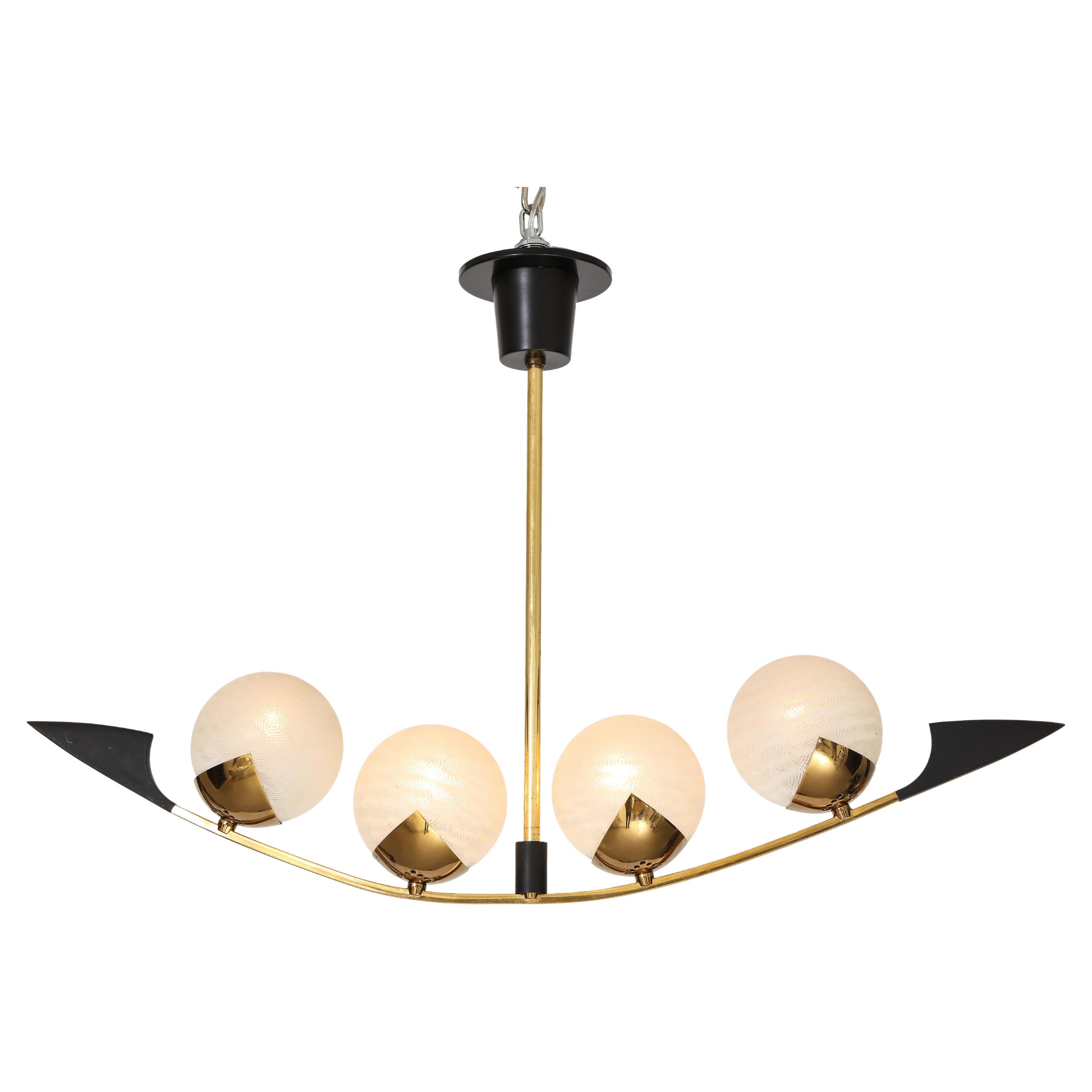 French 1960s Mid Century Lunel Chandelier