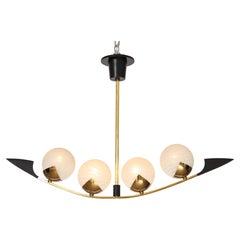 French 1960s Mid Century Lunel Chandelier
