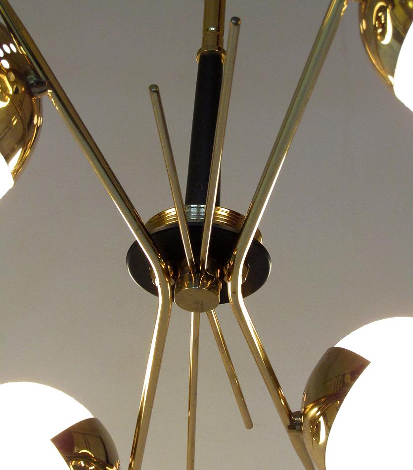 French 1960s Modernist Sputnik Ceiling Light by Maison Arlus 4