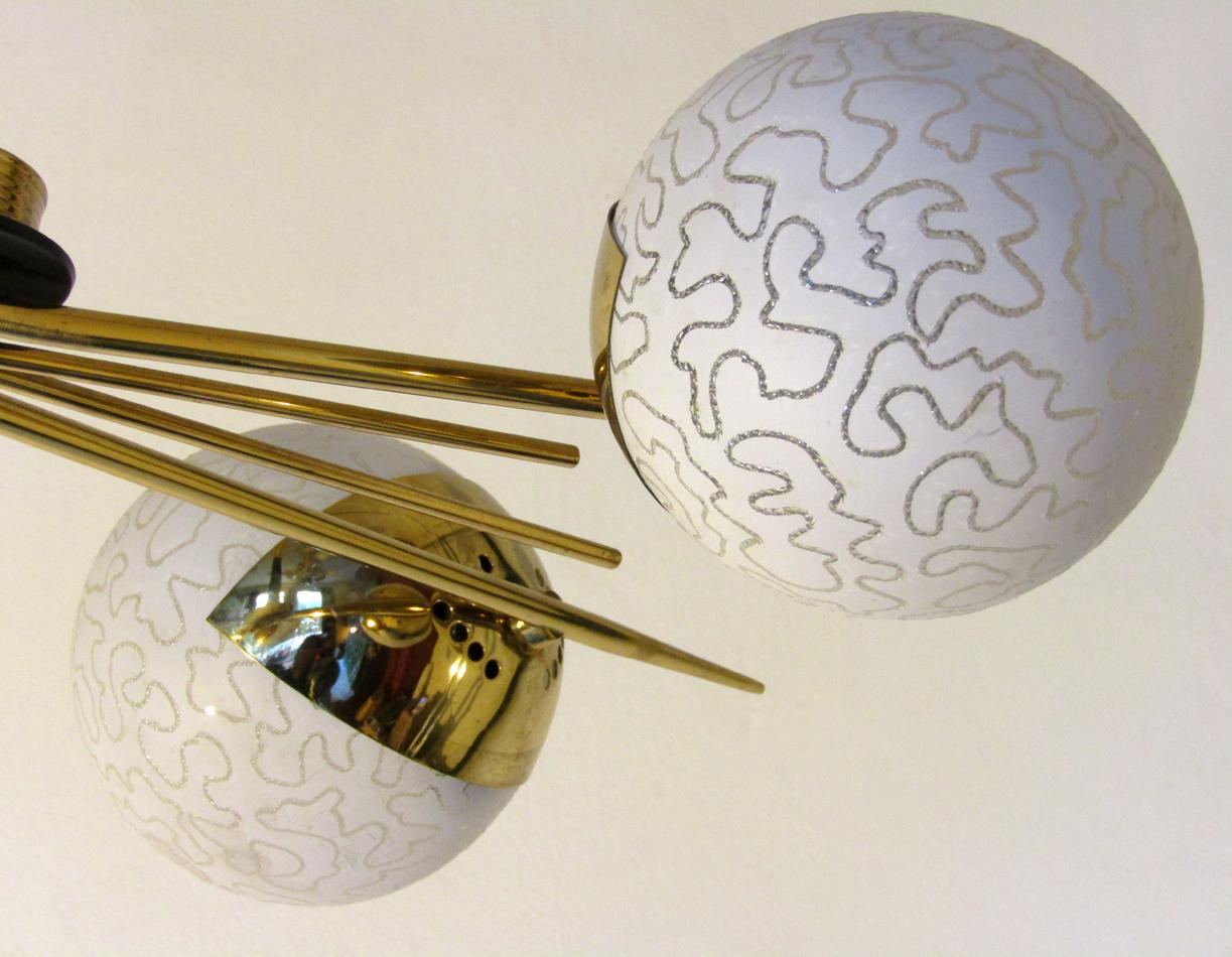 French 1960s Modernist Sputnik Ceiling Light by Maison Arlus 2