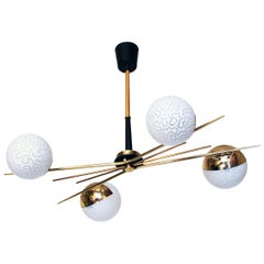 French 1960s Modernist Sputnik Ceiling Light by Maison Arlus