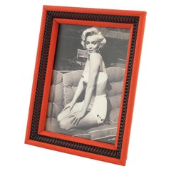French 1960s Red Black Vinyl Picture Frame