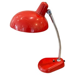 French, 1960s, Red Desk Lamp