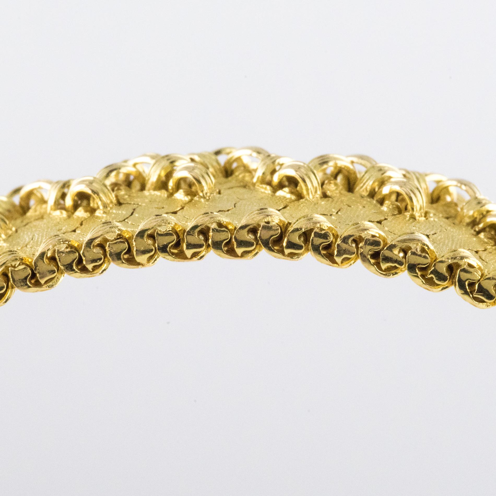 French 1960s Retro 18 Karat Yellow Gold Bracelet 10