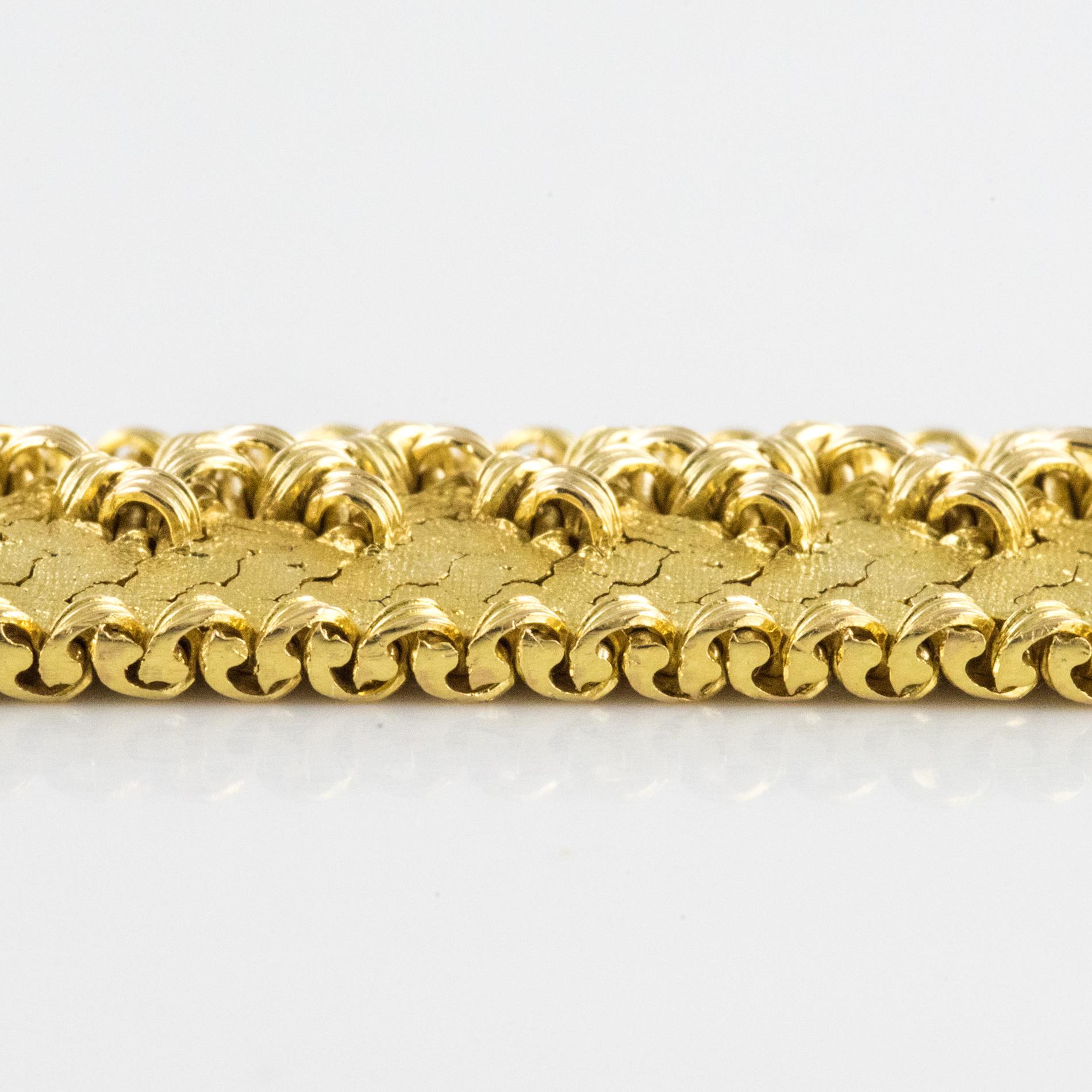 French 1960s Retro 18 Karat Yellow Gold Bracelet 3
