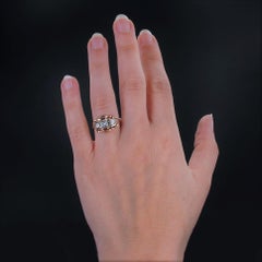 French 1960s Retro Diamond 18 Karat Rose Gold Openwork Ring