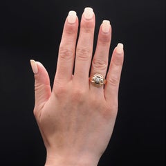 French 1960s Retro Diamond 18 Karat Rose Gold Ring
