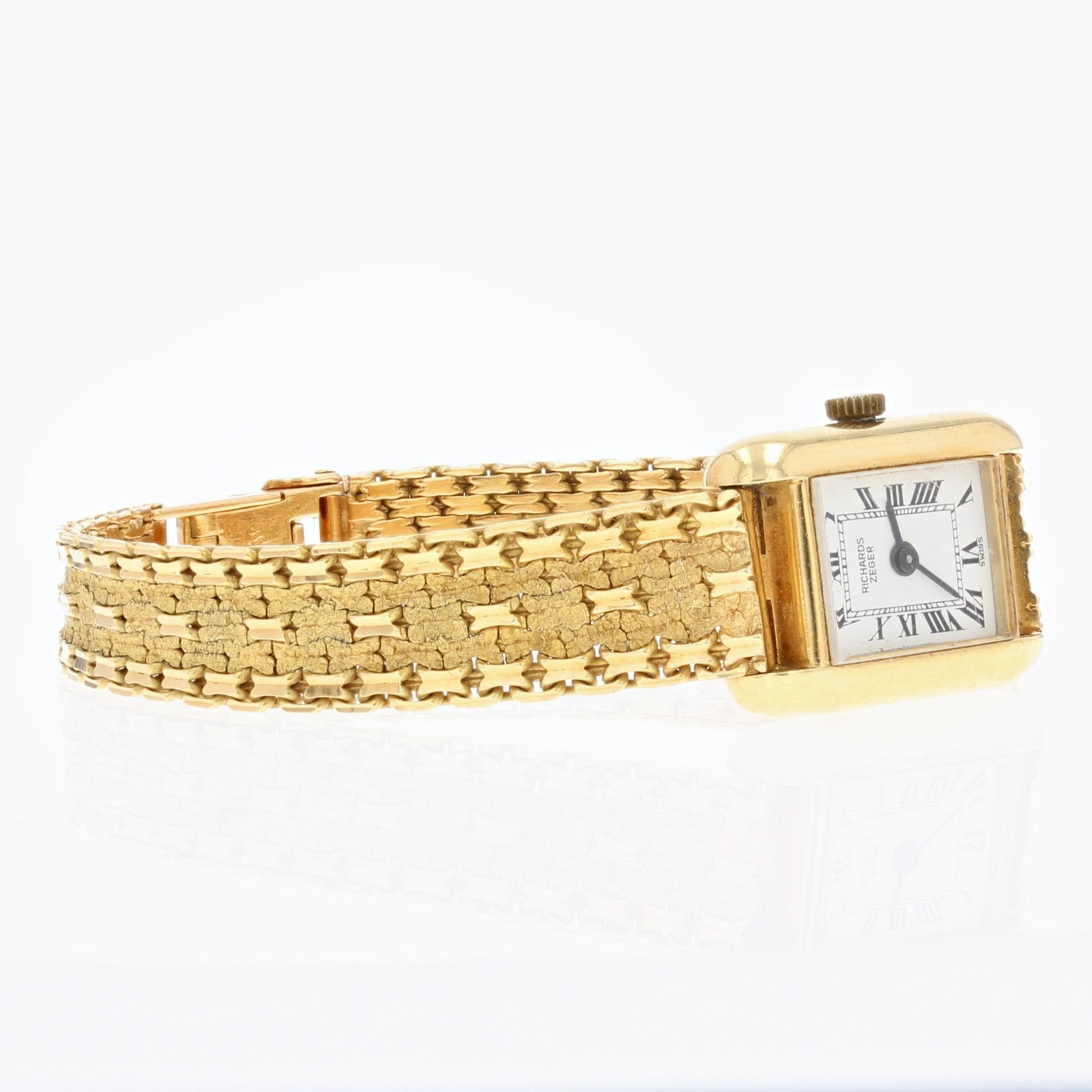 Richards Zeger Montre française pour femme en or jaune 18 carats, années 1960 6