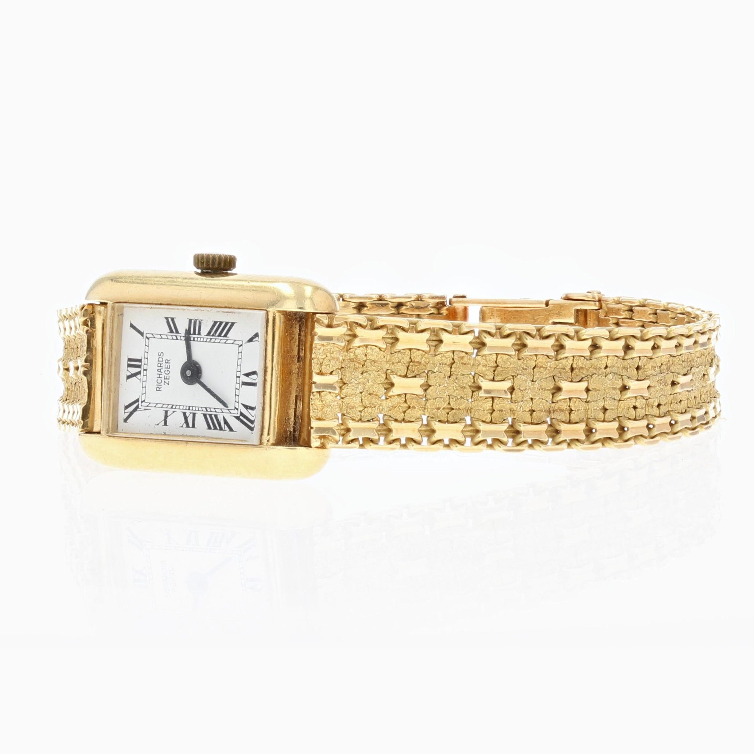 Richards Zeger Montre française pour femme en or jaune 18 carats, années 1960 Bon état à Poitiers, FR