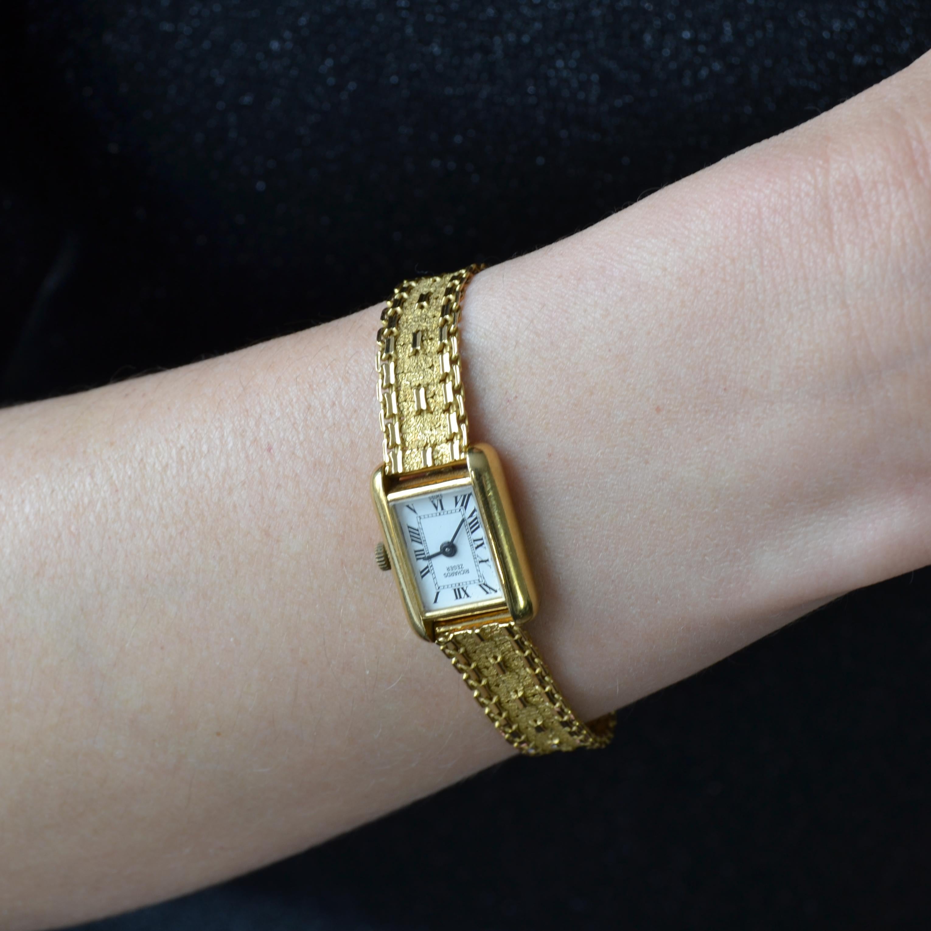  Richards Zeger Montre française pour femme en or jaune 18 carats, années 1960 Pour femmes 