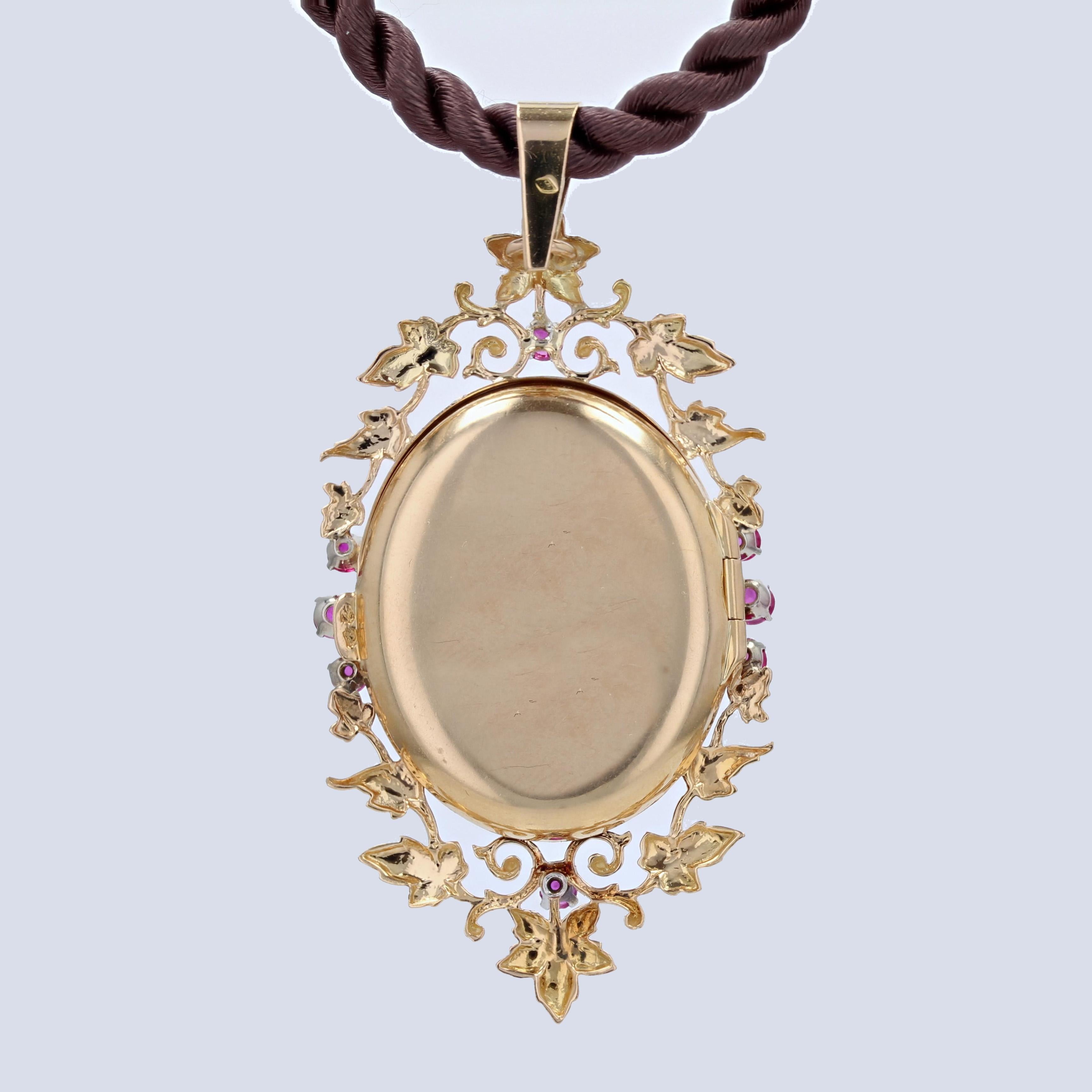 Anhänger aus 18 Karat Roségold mit Rubin und Diamanten aus den 1960er Jahren 4