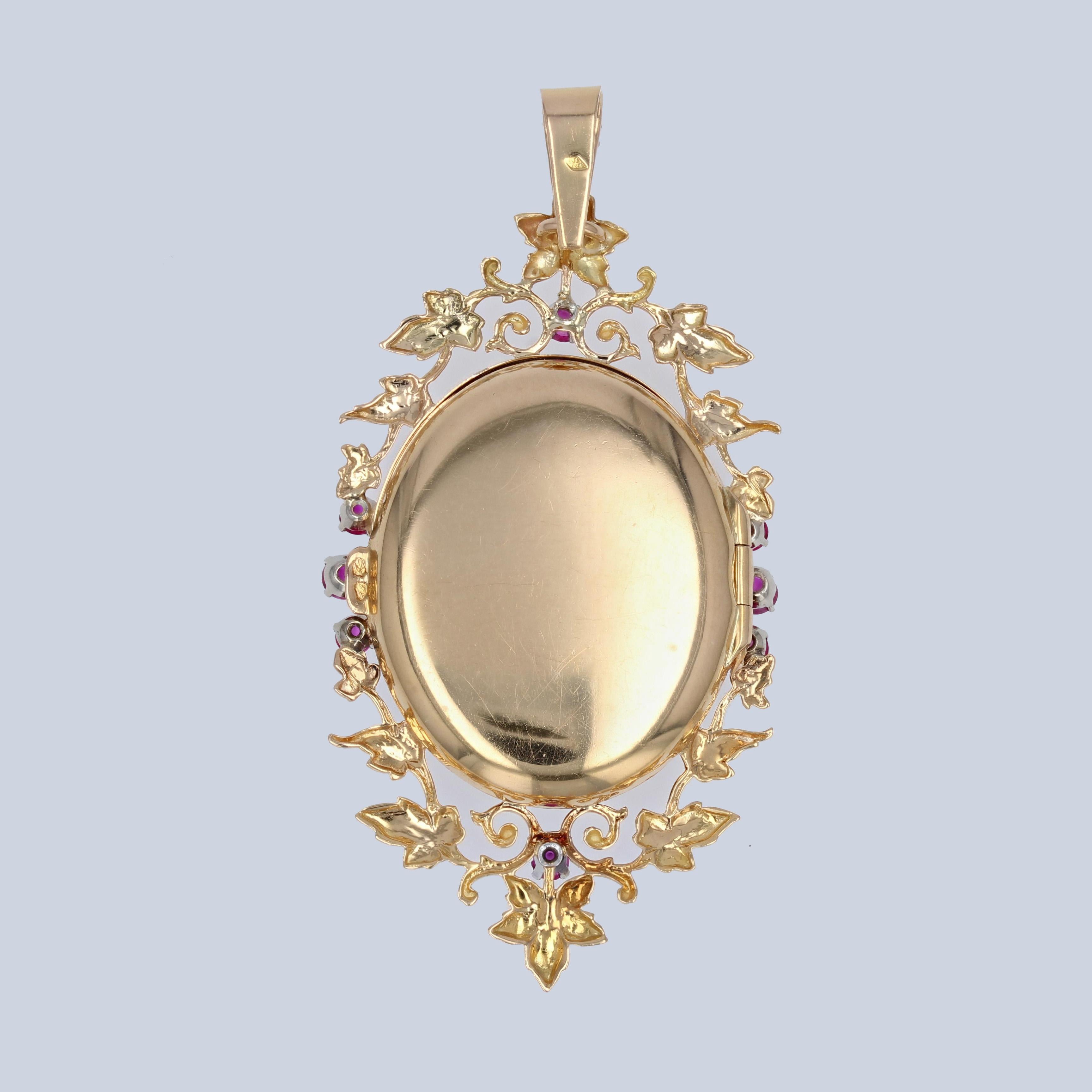 Anhänger aus 18 Karat Roségold mit Rubin und Diamanten aus den 1960er Jahren 6