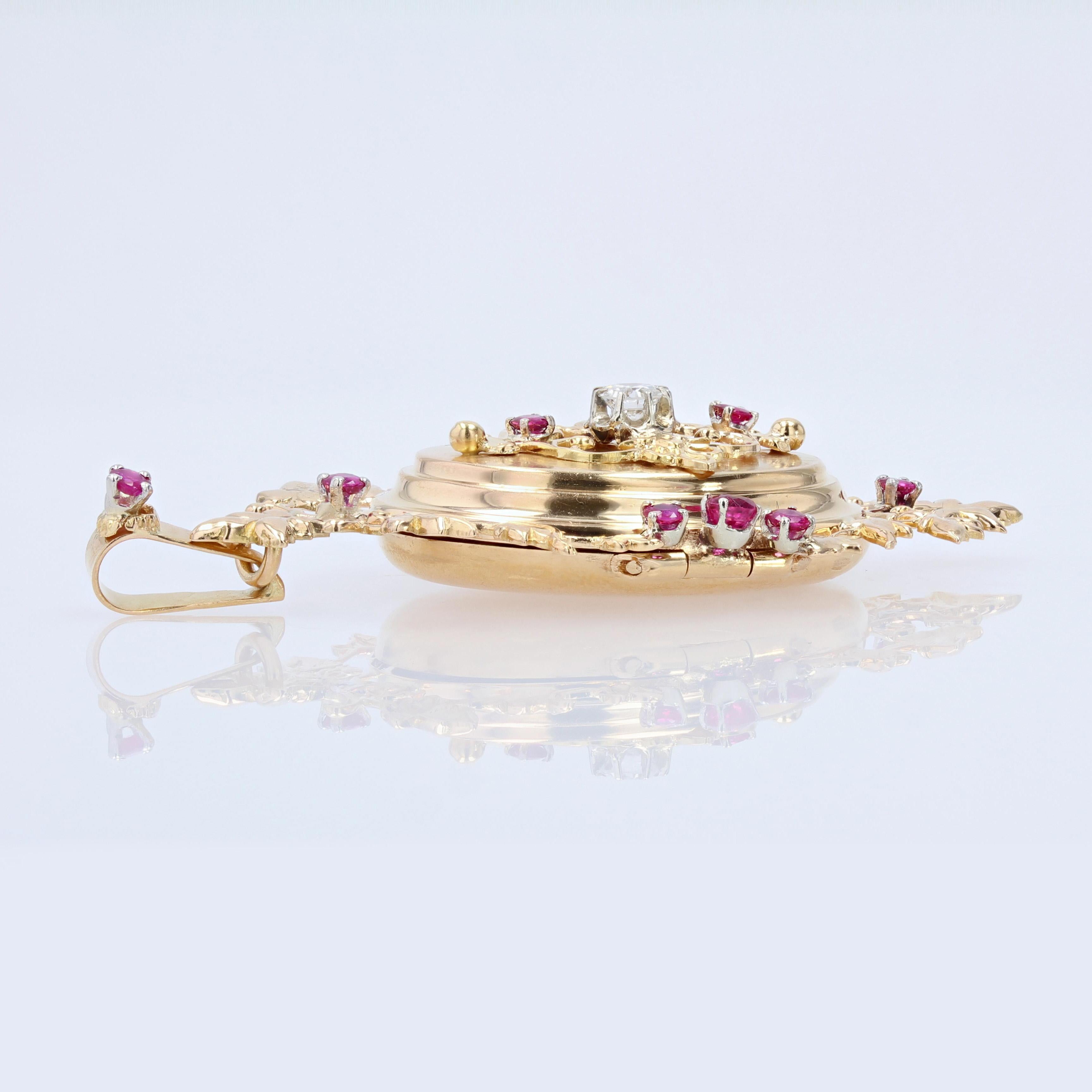 Anhänger aus 18 Karat Roségold mit Rubin und Diamanten aus den 1960er Jahren 2