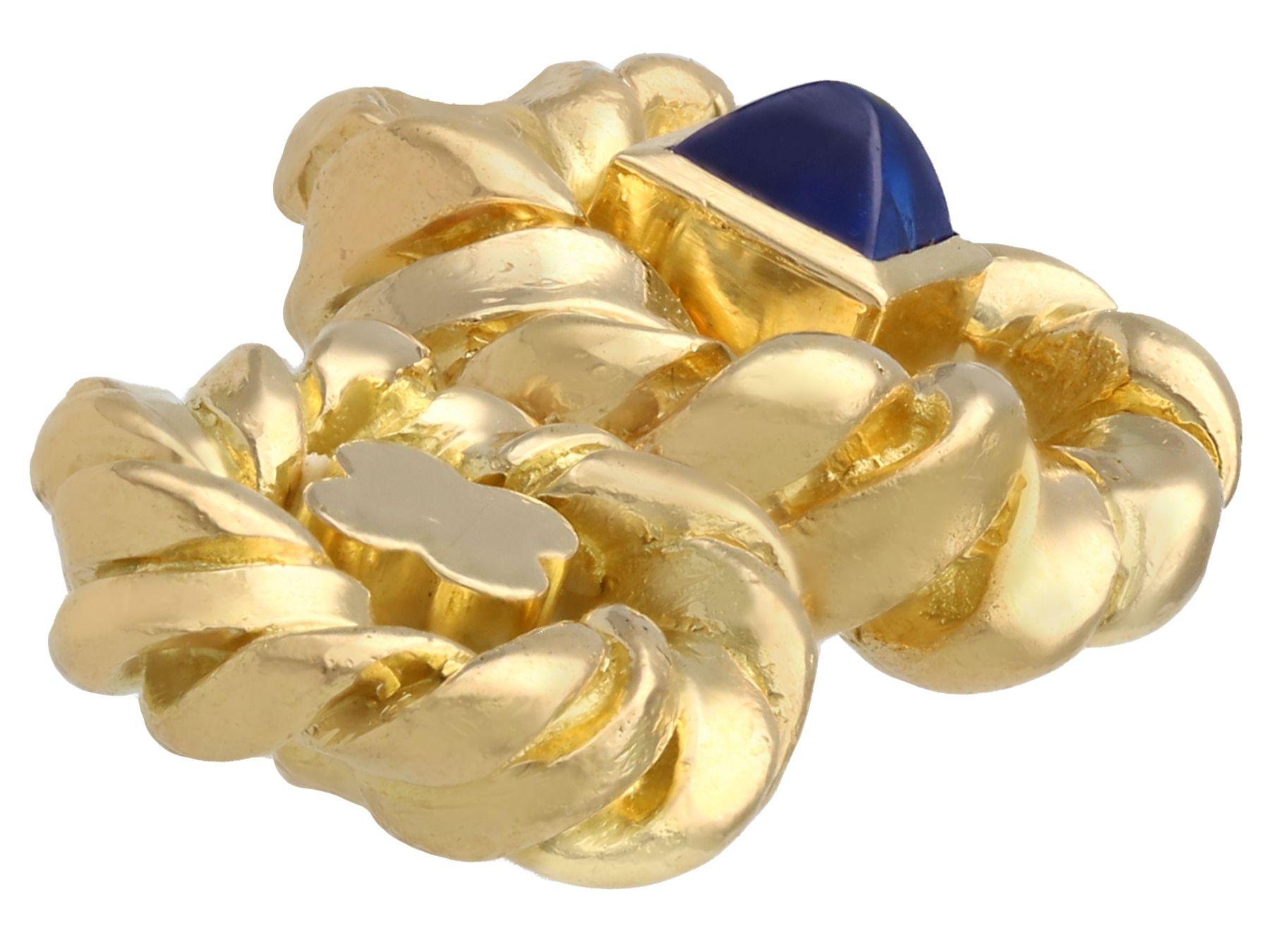 Gemelli con zaffiro 0,60 e oro giallo 18ct di Vanh Clef and Arpels - 1960 in vendita 2