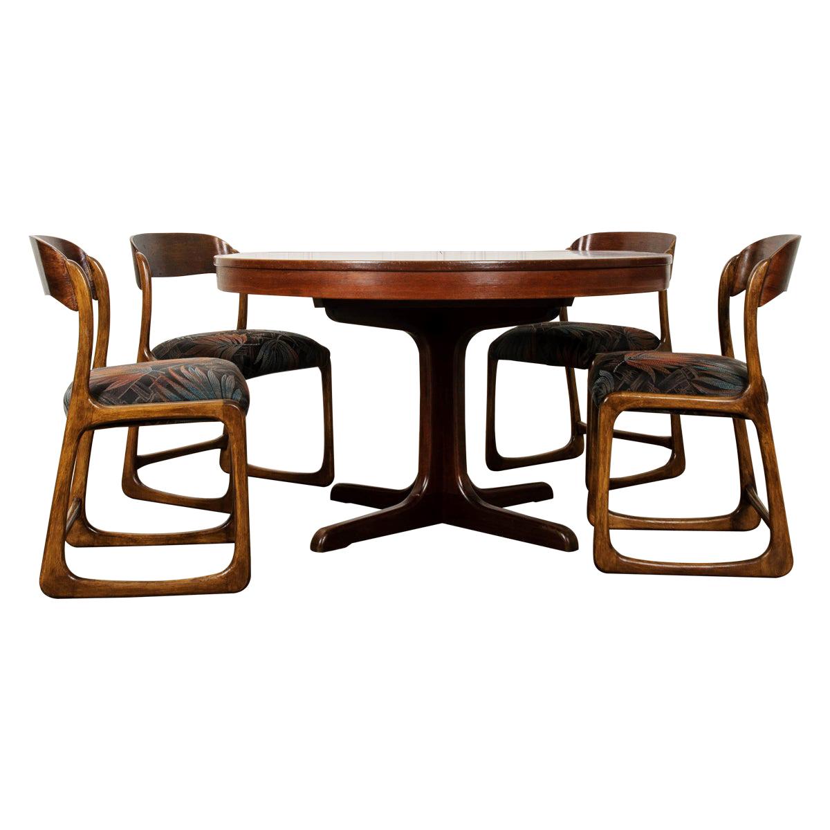 French 1960s Scandinavian Modern Rosewood Dining Suite