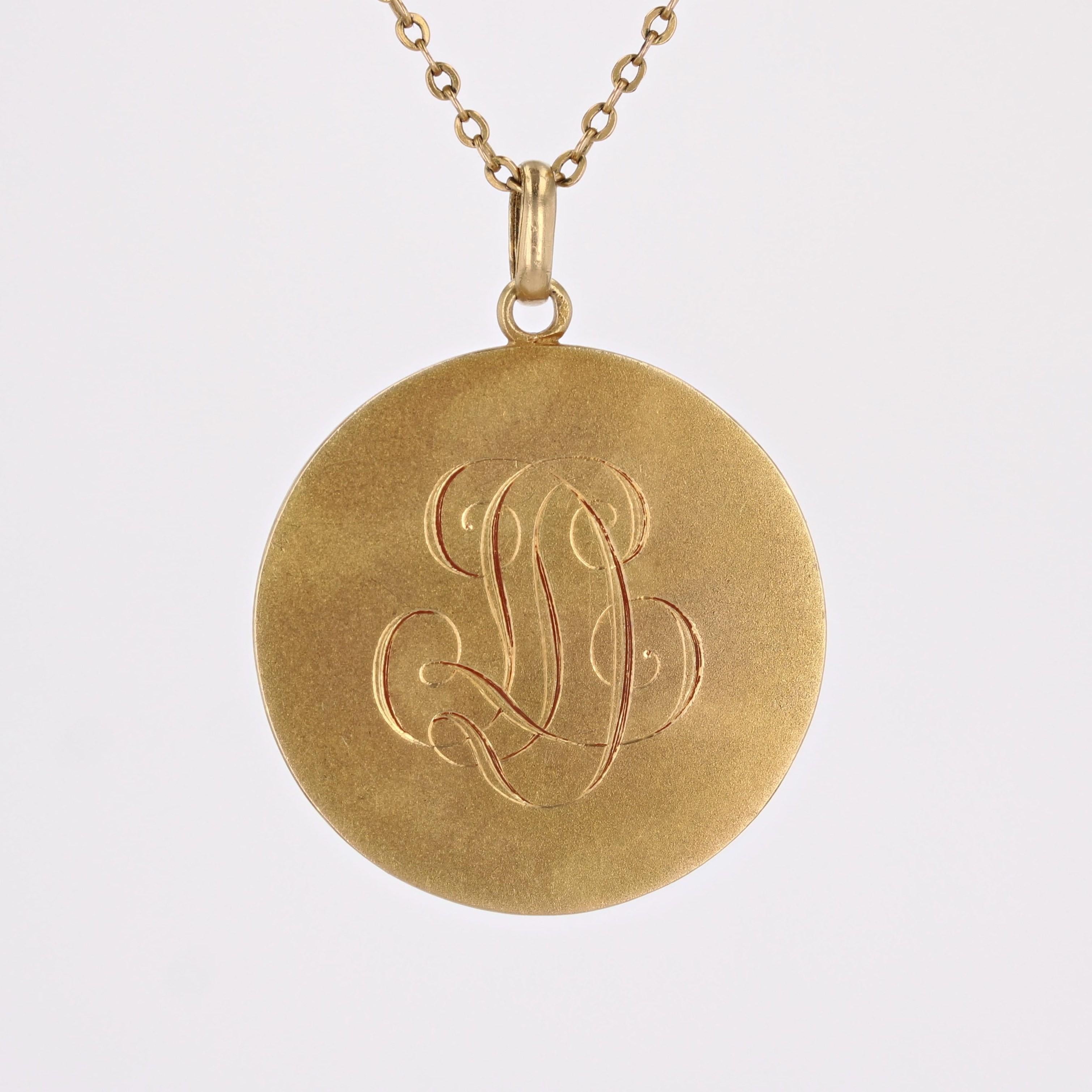 Französisch 1960er Jahre Signierte Bauchy 18 Karat Gelbgold Jungfrau Maria Medaille im Angebot 5