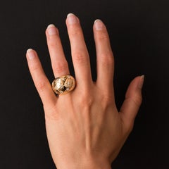 French 1960s Star Setting Brilliant Cut Diamond Ball Ring